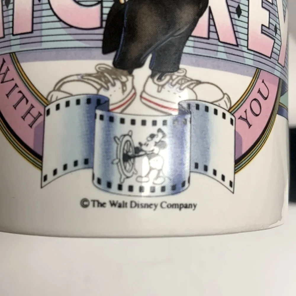 🌺VINTAGE 1988 DISNEY MICKEY MOUSE “60 YEARS WITH YOU” ANNIVERSARY LARGE MUG EUC - Picture 8 of 12
